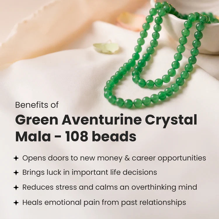 Green Aventurine Mala - 8mm || 108 Beads