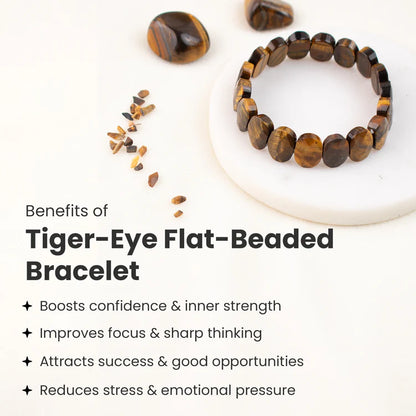 Tiger-Eye Flat-Beaded Bracelet