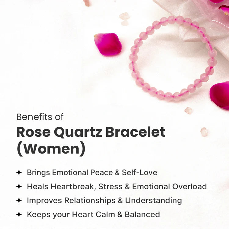Rose Quartz Bracelet (Women - 6mm Beads)