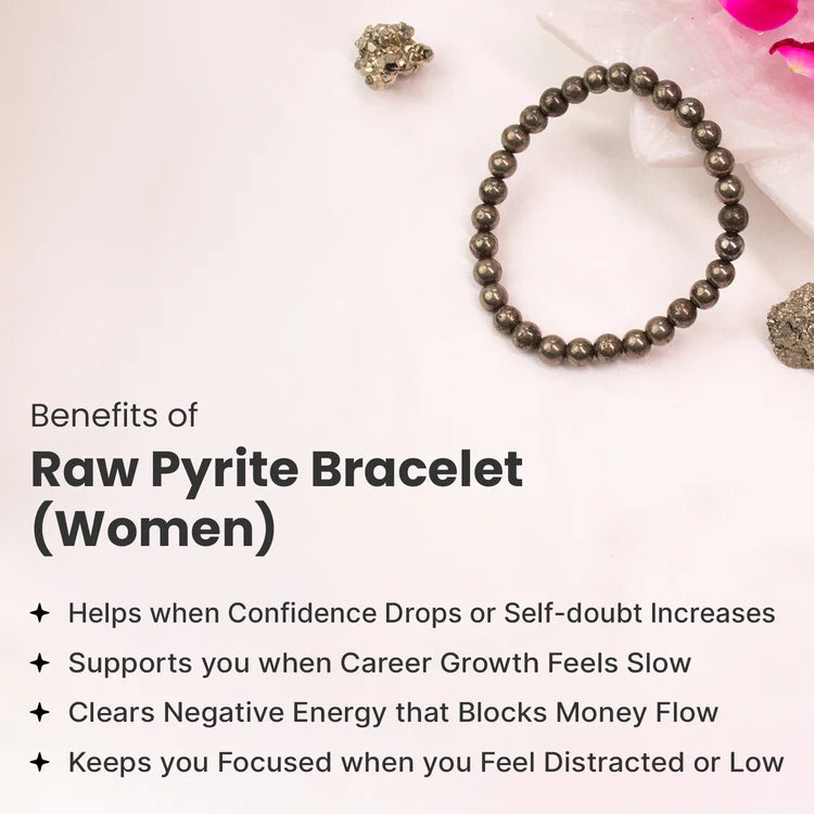 Raw Pyrite Bracelet (Women - 6mm Beads)