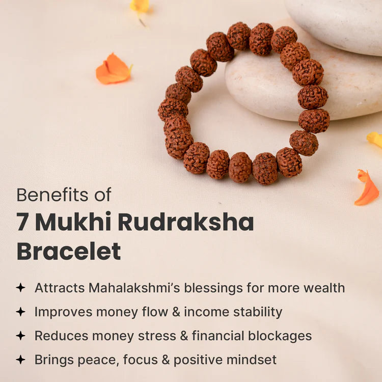 Rinmukteshwar Siddh 7 Mukhi Rudraksha Bracelet