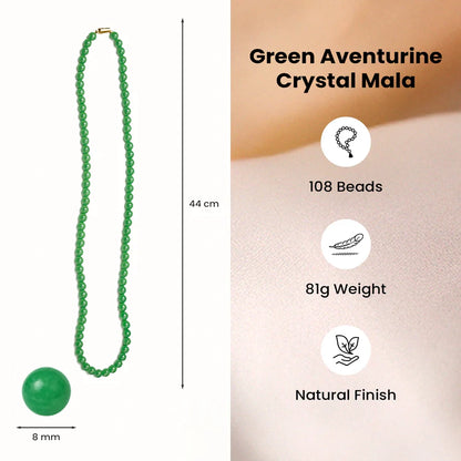 Green Aventurine Mala - 8mm || 108 Beads
