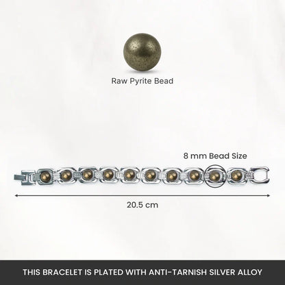 Metal Raw Pyrite Bracelet - Silver