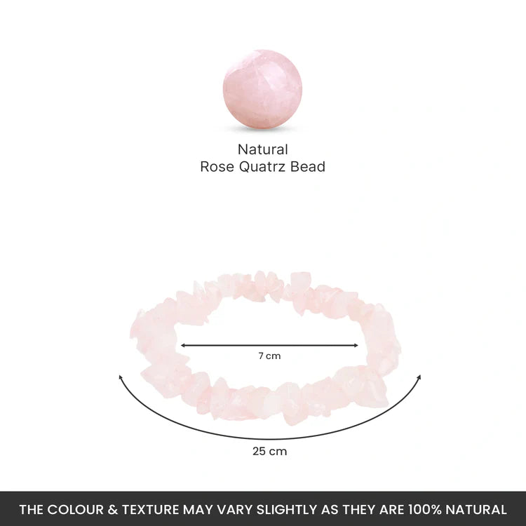 Rose Quartz Chips Bracelet Stretchable