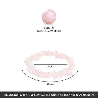 Rose Quartz Chips Bracelet Stretchable