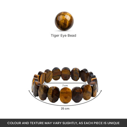 Tiger-Eye Flat-Beaded Bracelet