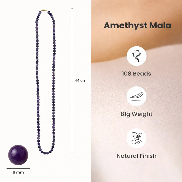 Amethyst Mala - 8mm || 108 Beads