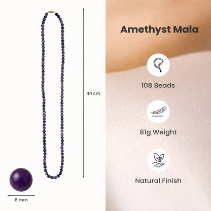 Amethyst Mala - 8mm || 108 Beads