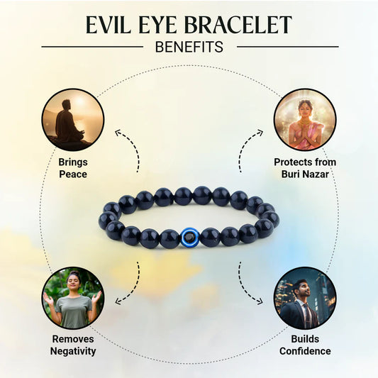 Evil Eye Bracelet with Black Obsidian